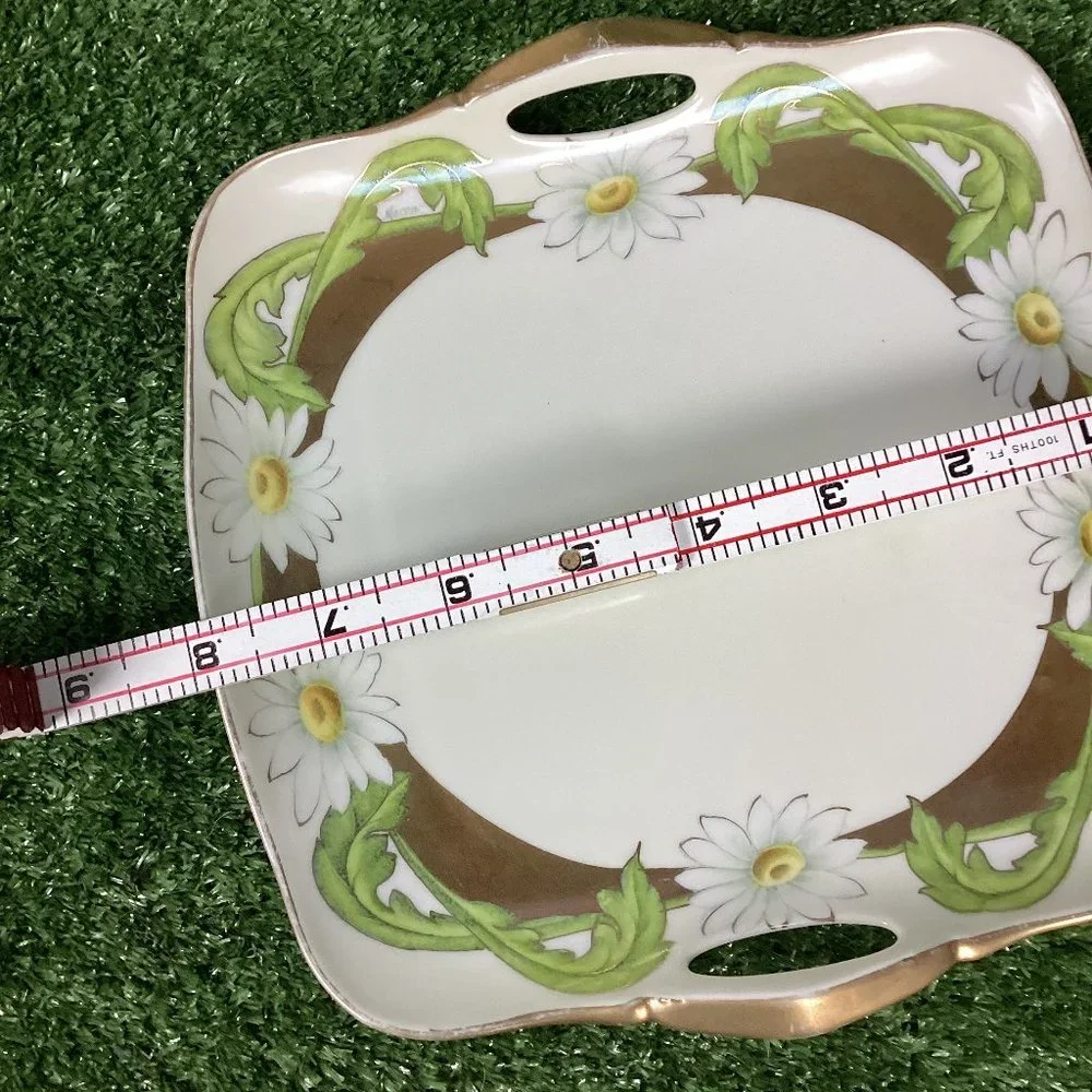 Antique Bavaria Porcelain Hand Painted Daisy Platter Small